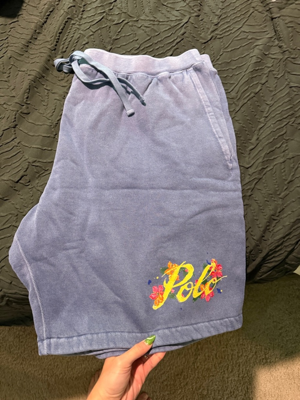 Polo by Ralph Lauren Lavender Blue Floral Logo Men's Athletic Shorts